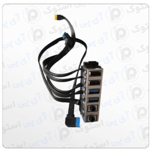 ماژول USB داخلی کیس G1 و G2 با دو پورت USB جلو، نصب‌شده در داخل بدنه کیس و متصل به مادربرد، مناسب برای دسترسی سریع به پورت‌ها.