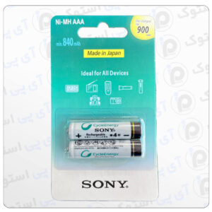 تصویر باطری شارژی قلمی SONY مدل 900میلی‌آمپری در بسته‌بندی ۲ عددی